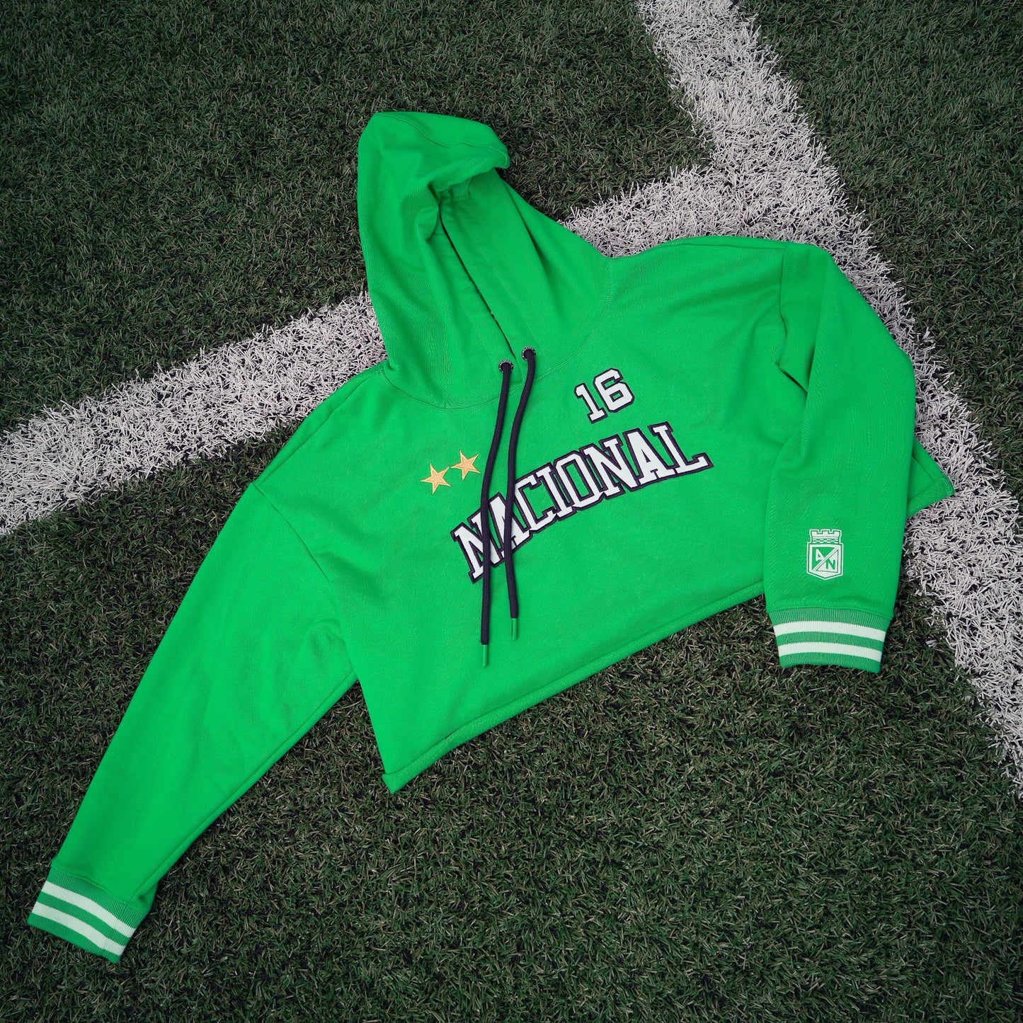 HOODIE VERDE DAMA CROP