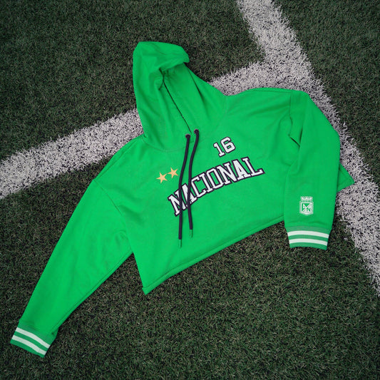 HOODIE VERDE DAMA CROP